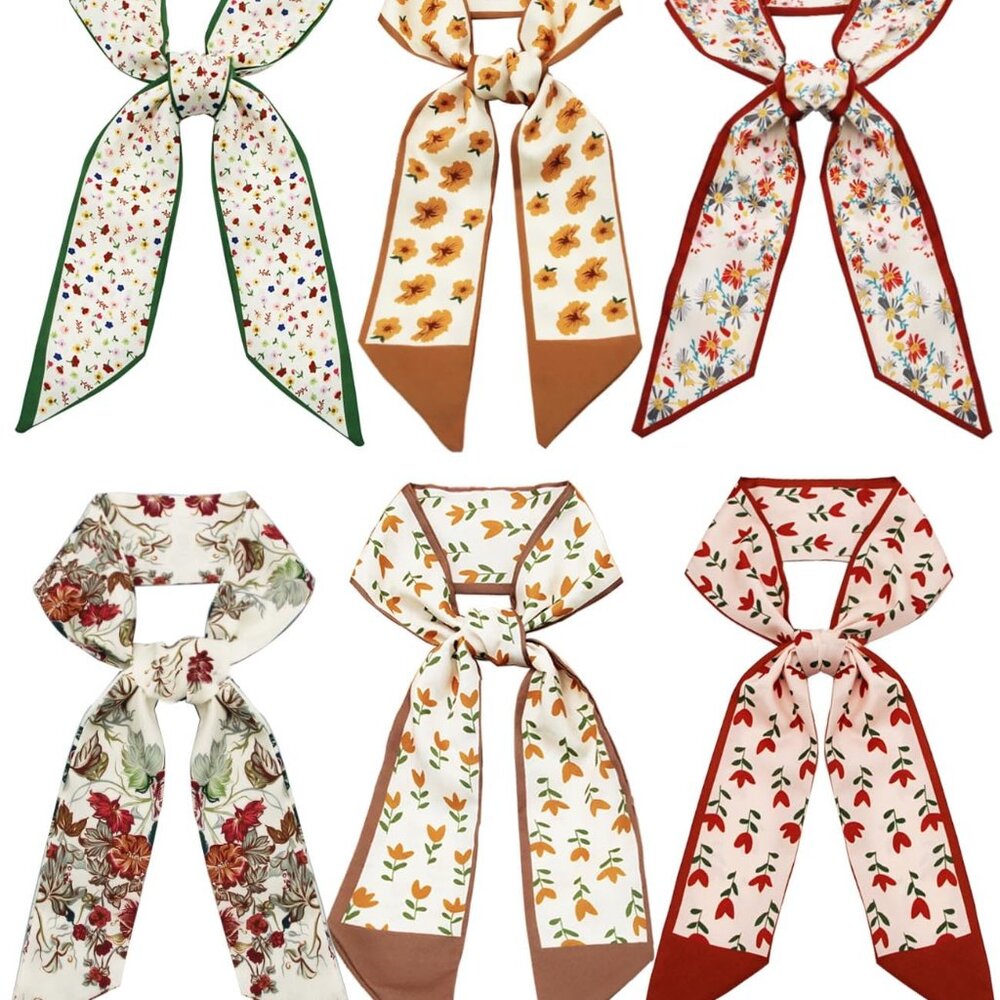 Simulated Silk Scarf Set Versatile Lightweight Ac… - image 1